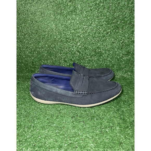 COLE HAAN Motogrand Penny Loafer Mens Size 10.5 Navy Nubuck Slip On Shoes C24717 main image 8